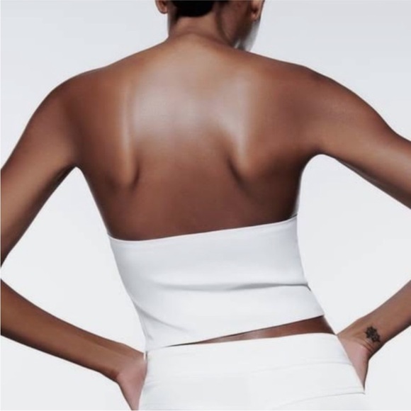 Zara white bustier crop top with crystals - Picture 2 of 10